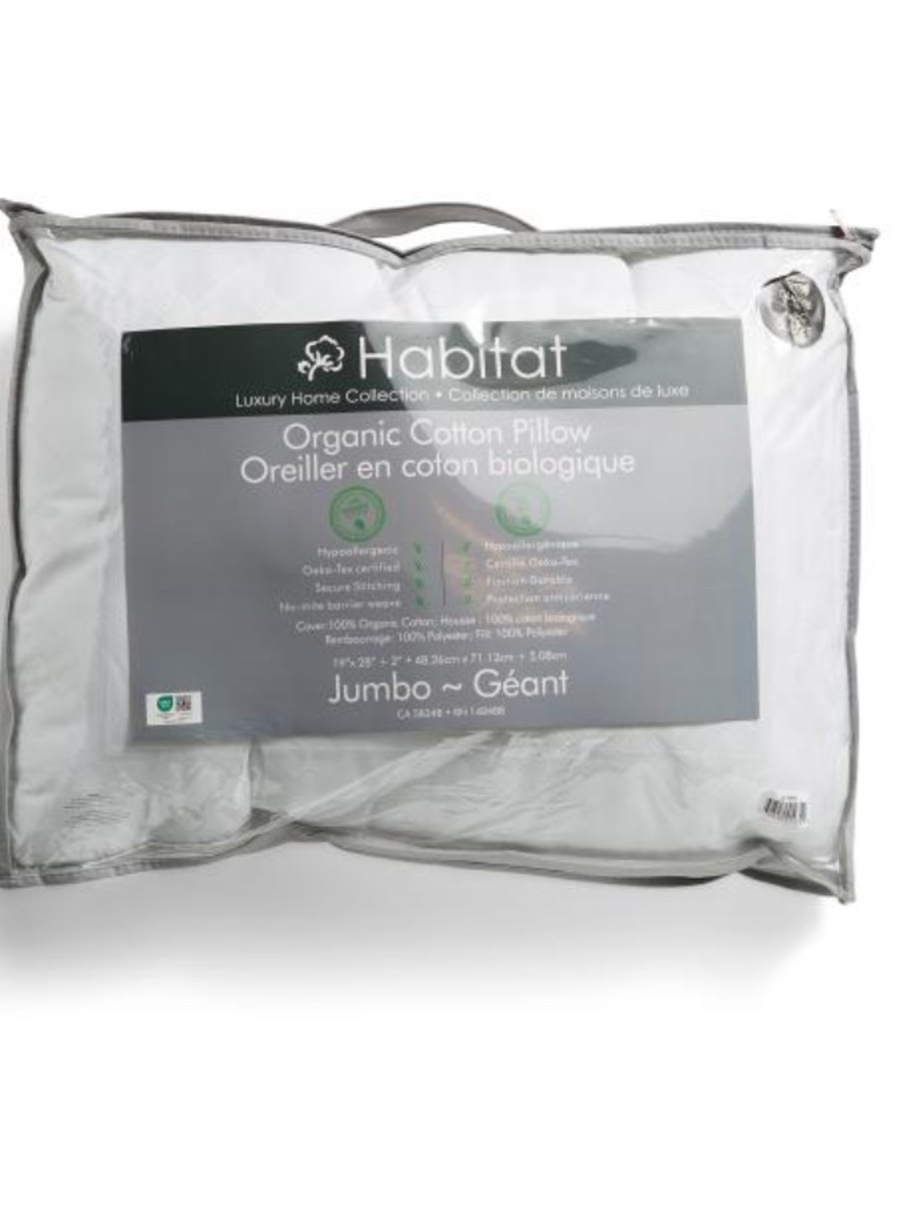Habitat Organic Cotton Jumbo Pillow - White